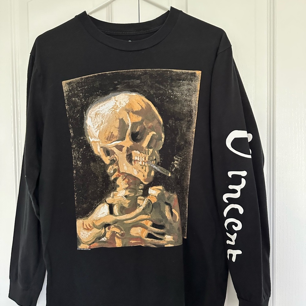 Vincent Van Gogh Long Sleeve Shirt Hollister Black Relaxed Fit Shirt